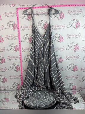 Suzie blue jumpsuit one piece tie dye pants Grey Striped Halter Romper Jumpsuit